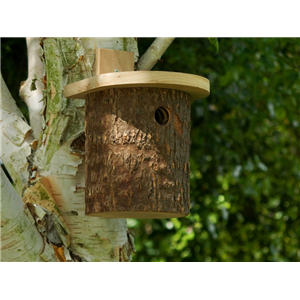 Natural Log Tit Nesting Box